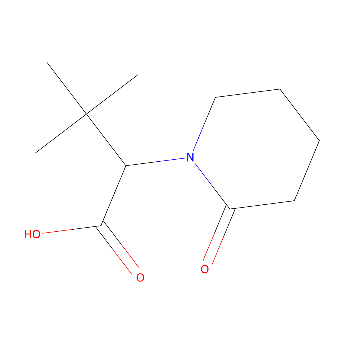 3,3-Dimethyl-2-(2-oxopiperidin-1-yl)butanoic acid molecular structure, CAS 1341500-95-5