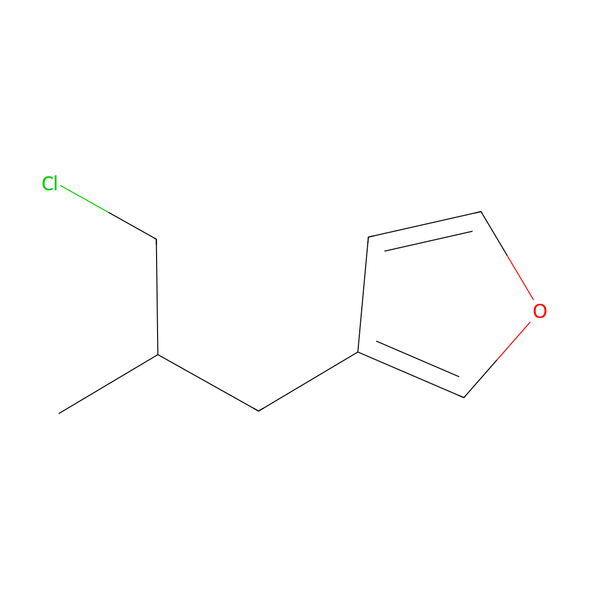 3-(3-Chloro-2-methylpropyl)furan molecular structure, CAS 1341502-24-6