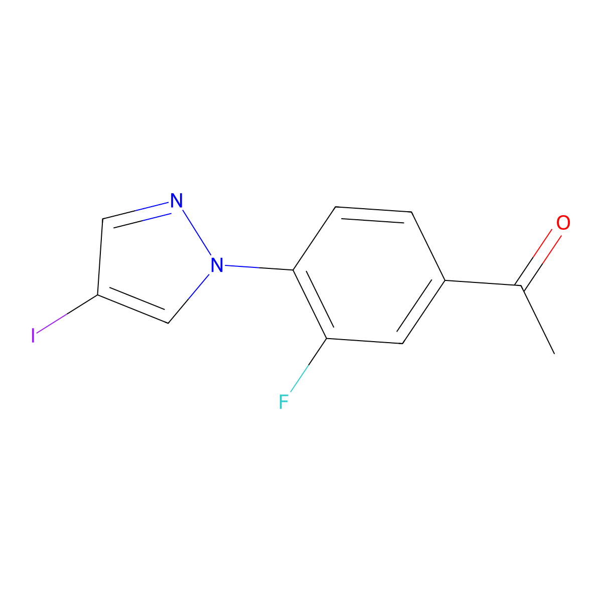 1-(3-Fluoro-4-(4-iodo-1h-pyrazol-1-yl)phenyl)ethan-1-one molecular structure, CAS 1341503-81-8