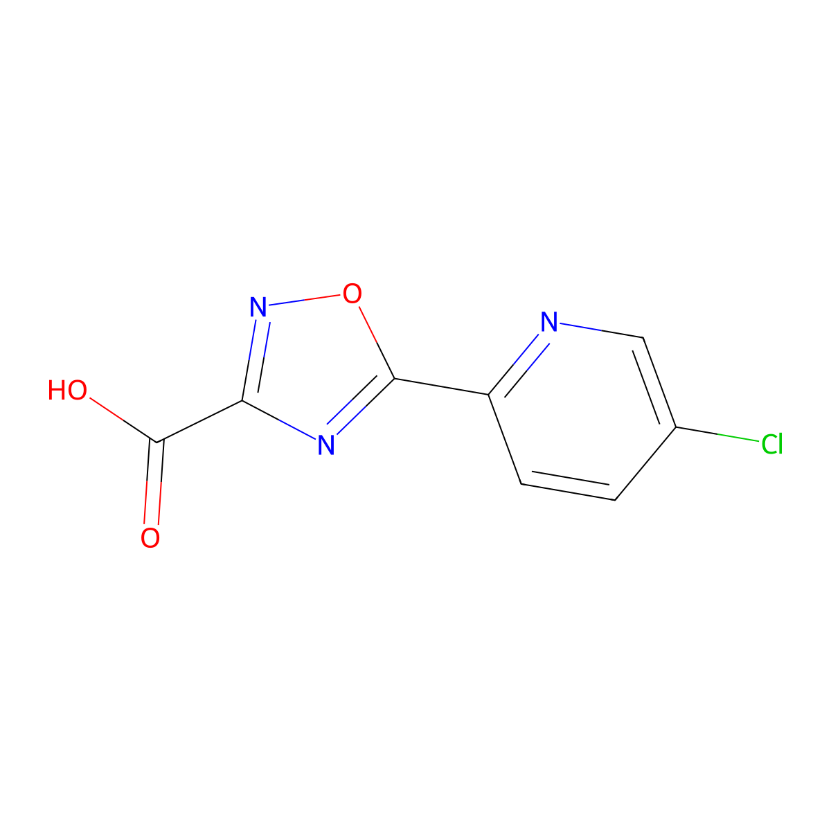 5-(5-Chloropyridin-2-yl)-1,2,4-oxadiazole-3-carboxylic acid molecular structure, CAS 1341505-63-2