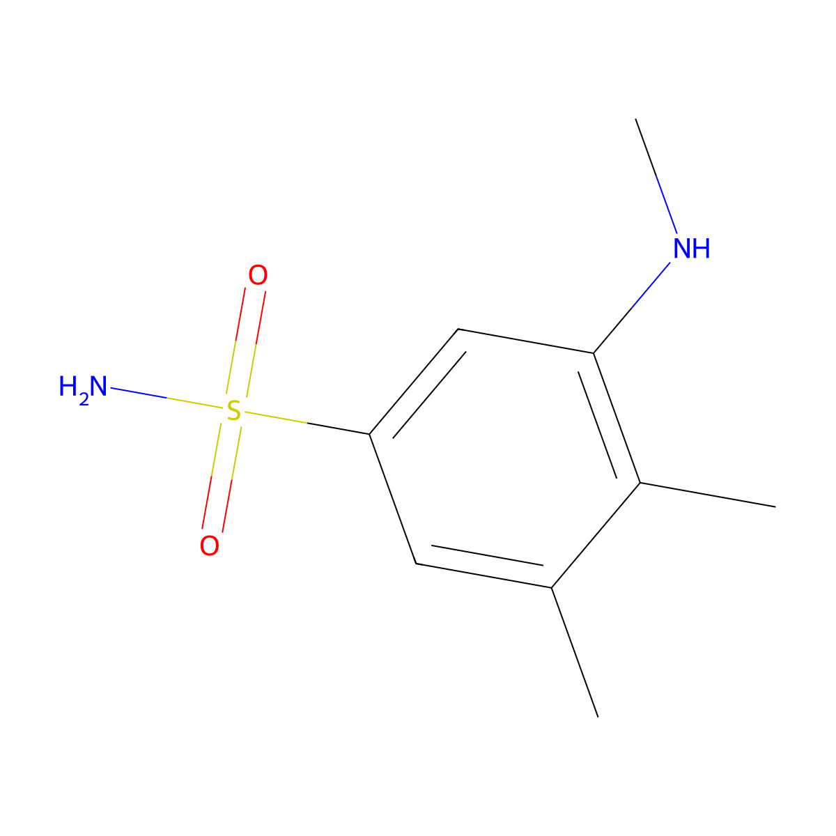 3,4-Dimethyl-5-(methylamino)benzene-1-sulfonamide molecular structure, CAS 1341509-13-4