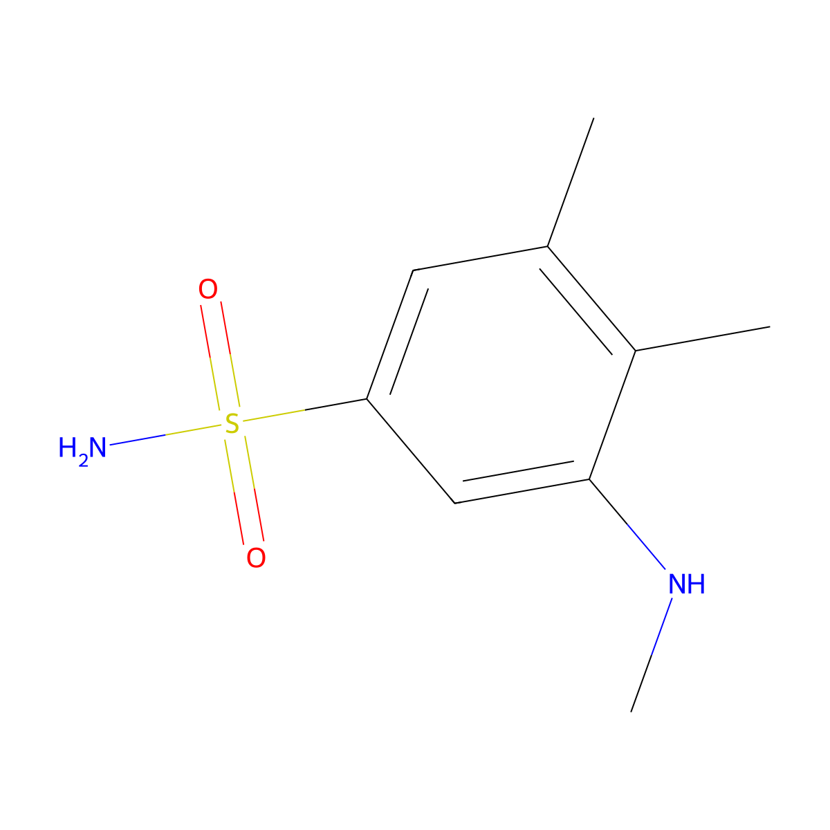 3,4-Dimethyl-5-(methylamino)benzene-1-sulfonamide molecular structure, CAS 1341509-13-4