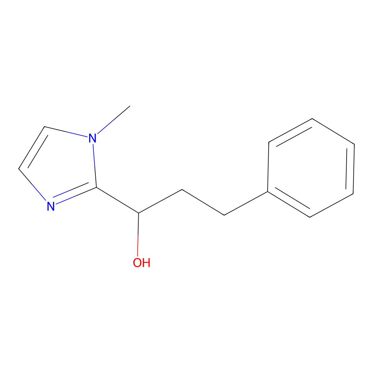 1-(1-methyl-1H-imidazol-2-yl)-3-phenylpropan-1-ol molecular structure, CAS 1341509-51-0