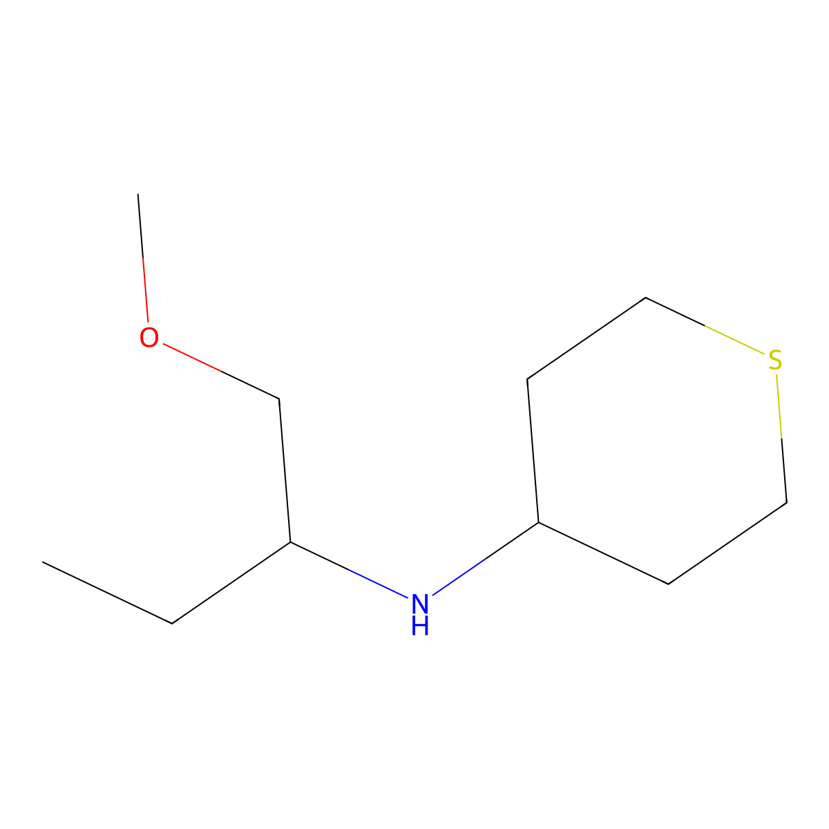 N-(1-methoxybutan-2-yl)thian-4-amine molecular structure, CAS 1341509-97-4