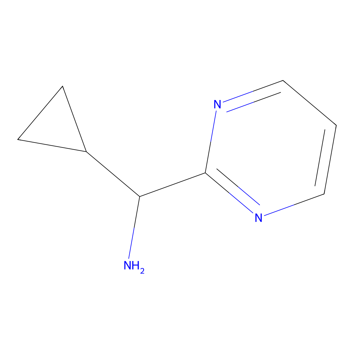 Cyclopropyl(pyrimidin-2-yl)methanamine molecular structure, CAS 1341510-67-5