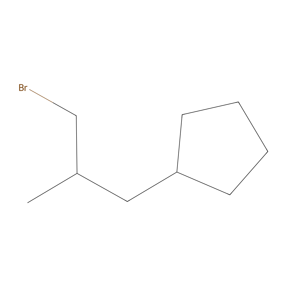 (3-Bromo-2-methylpropyl)cyclopentane molecular structure, CAS 1341512-62-6