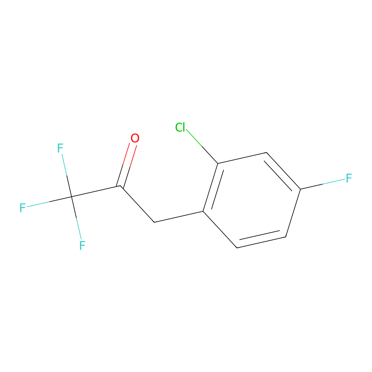 3-(2-Chloro-4-fluorophenyl)-1,1,1-trifluoropropan-2-one molecular structure, CAS 1341514-82-6