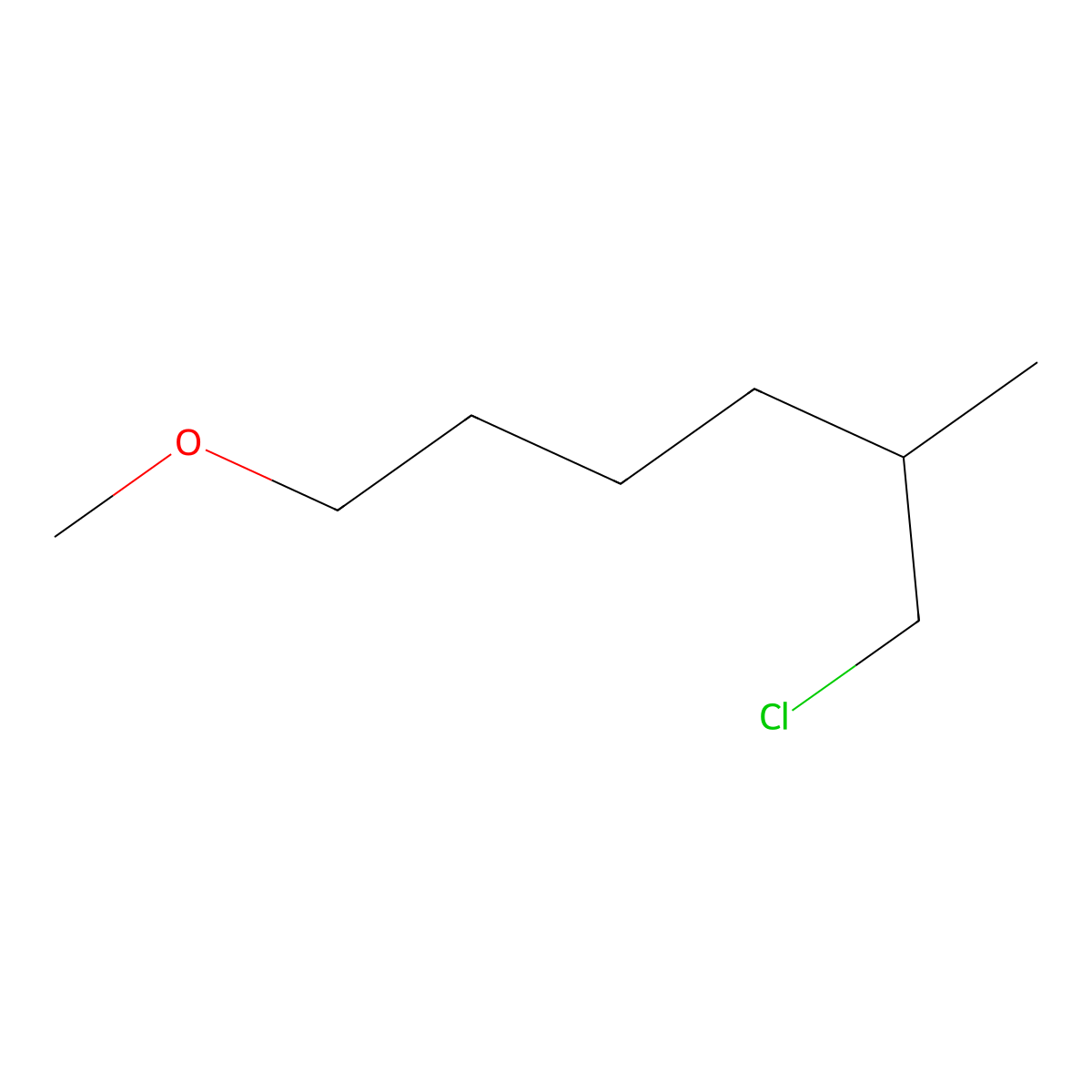 1-Chloro-6-methoxy-2-methylhexane molecular structure, CAS 1341516-80-0