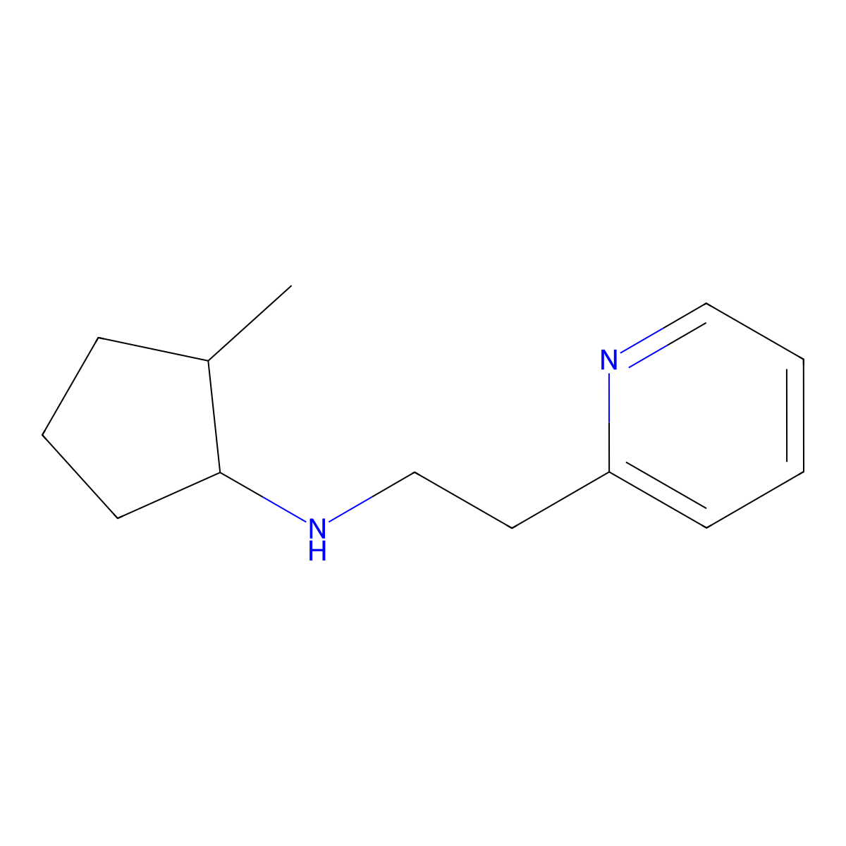 2-methyl-N-[2-(pyridin-2-yl)ethyl]cyclopentan-1-amine molecular structure, CAS 1341517-01-8