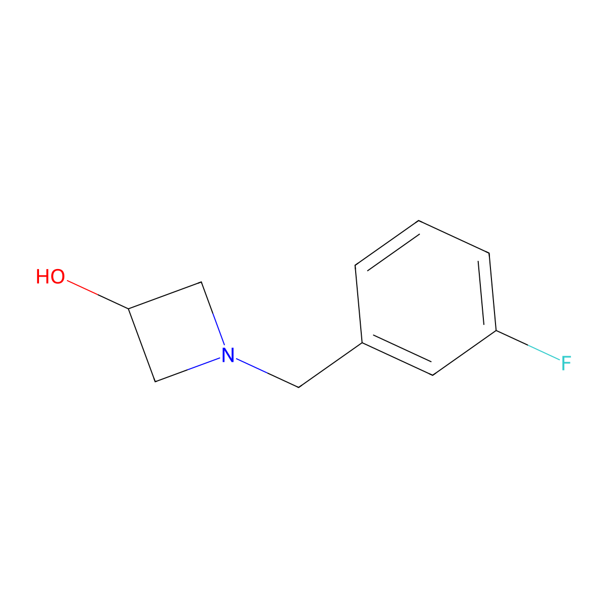 1-[(3-Fluorophenyl)methyl]azetidin-3-ol molecular structure, CAS 1341518-65-7