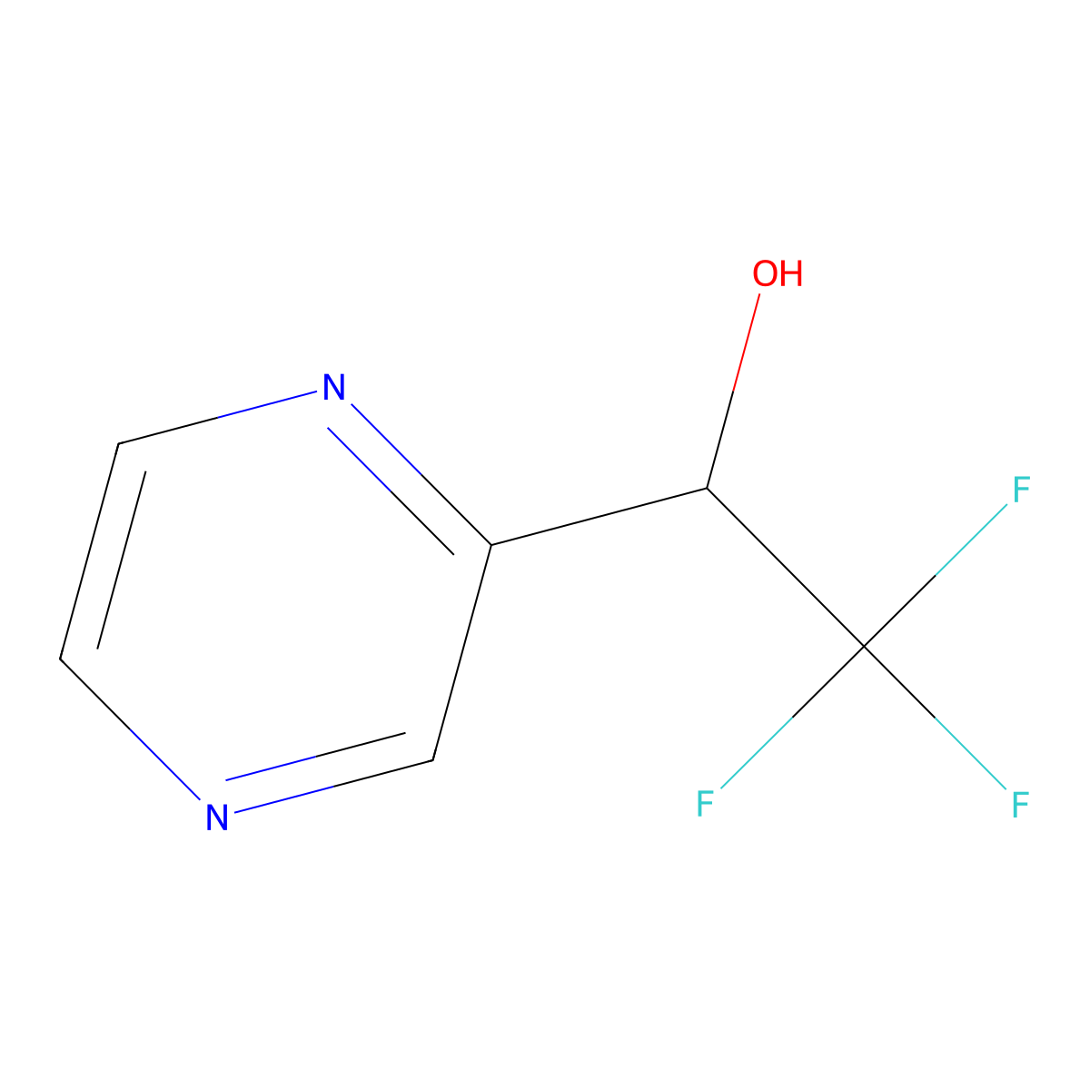 2,2,2-Trifluoro-1-(pyrazin-2-yl)ethanol molecular structure, CAS 1341518-87-3