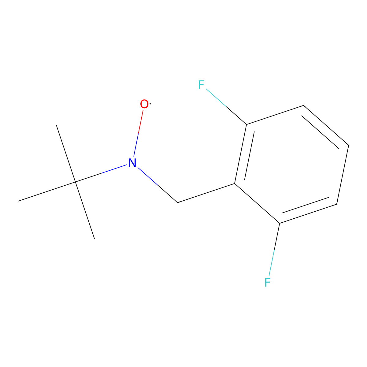 2,6-Difluorophenyl-N-tert-butylnitrone molecular structure, CAS 134152-13-9