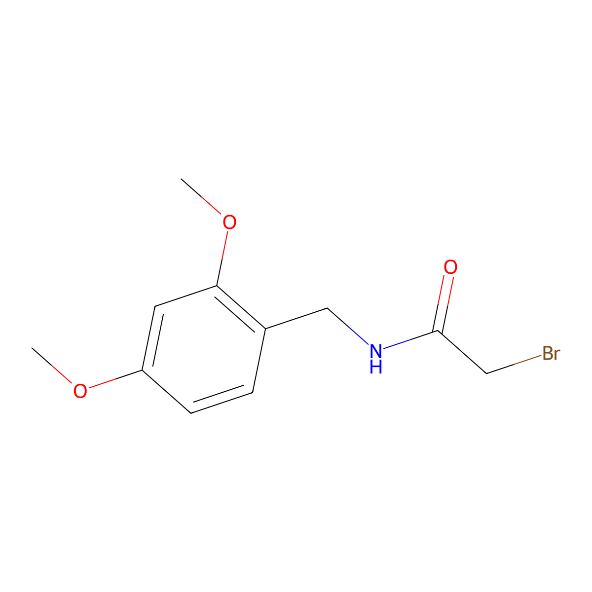 2-Bromo-n-(2,4-dimethoxybenzyl)acetamide molecular structure, CAS 1341520-92-0