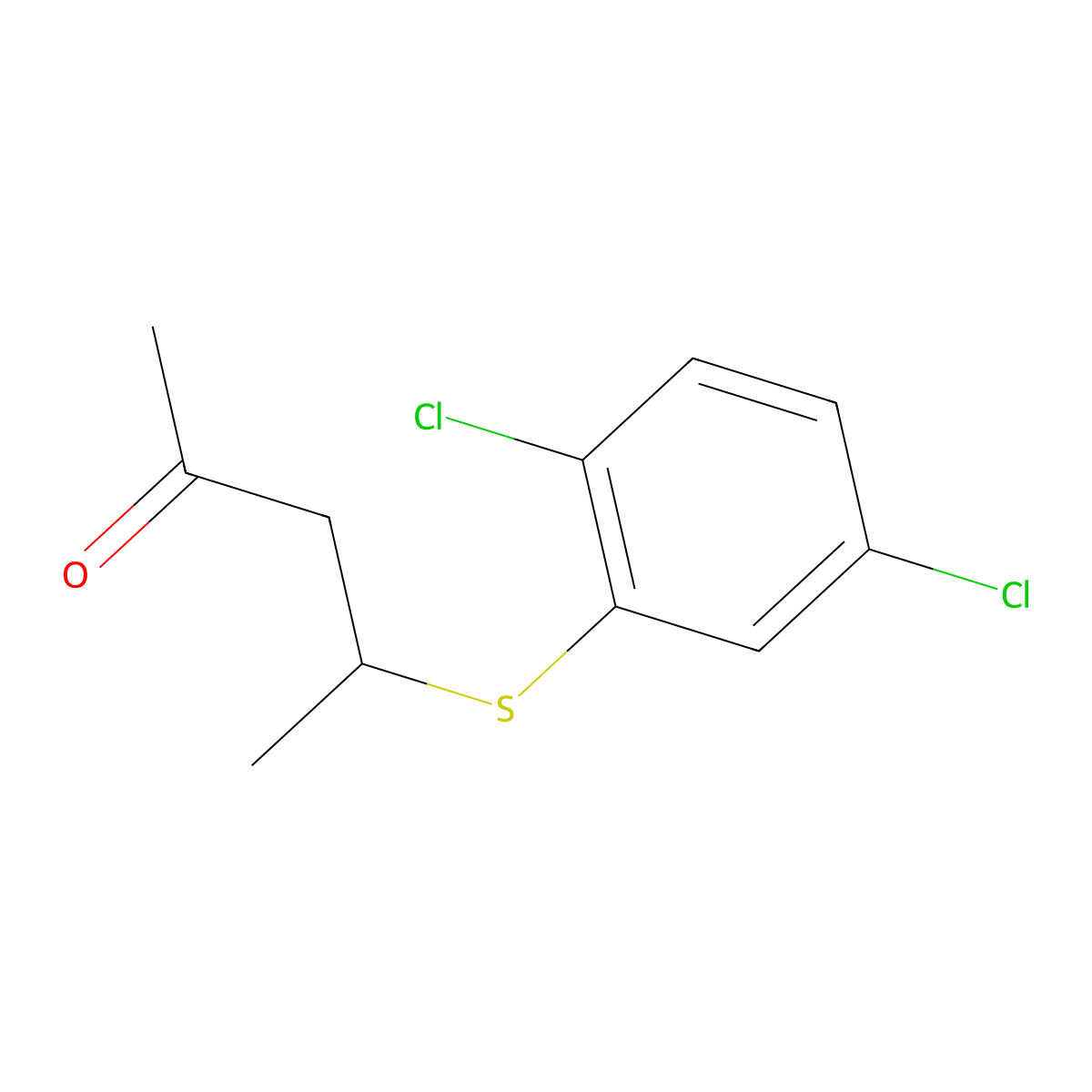 4-((2,5-Dichlorophenyl)thio)pentan-2-one molecular structure, CAS 1341522-46-0
