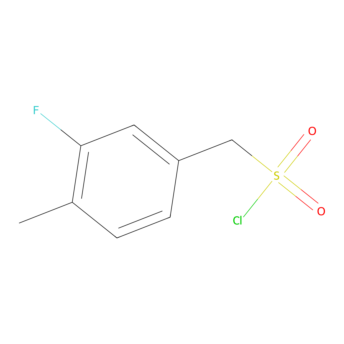 (3-Fluoro-4-methylphenyl)methanesulfonyl chloride molecular structure, CAS 1341522-61-9