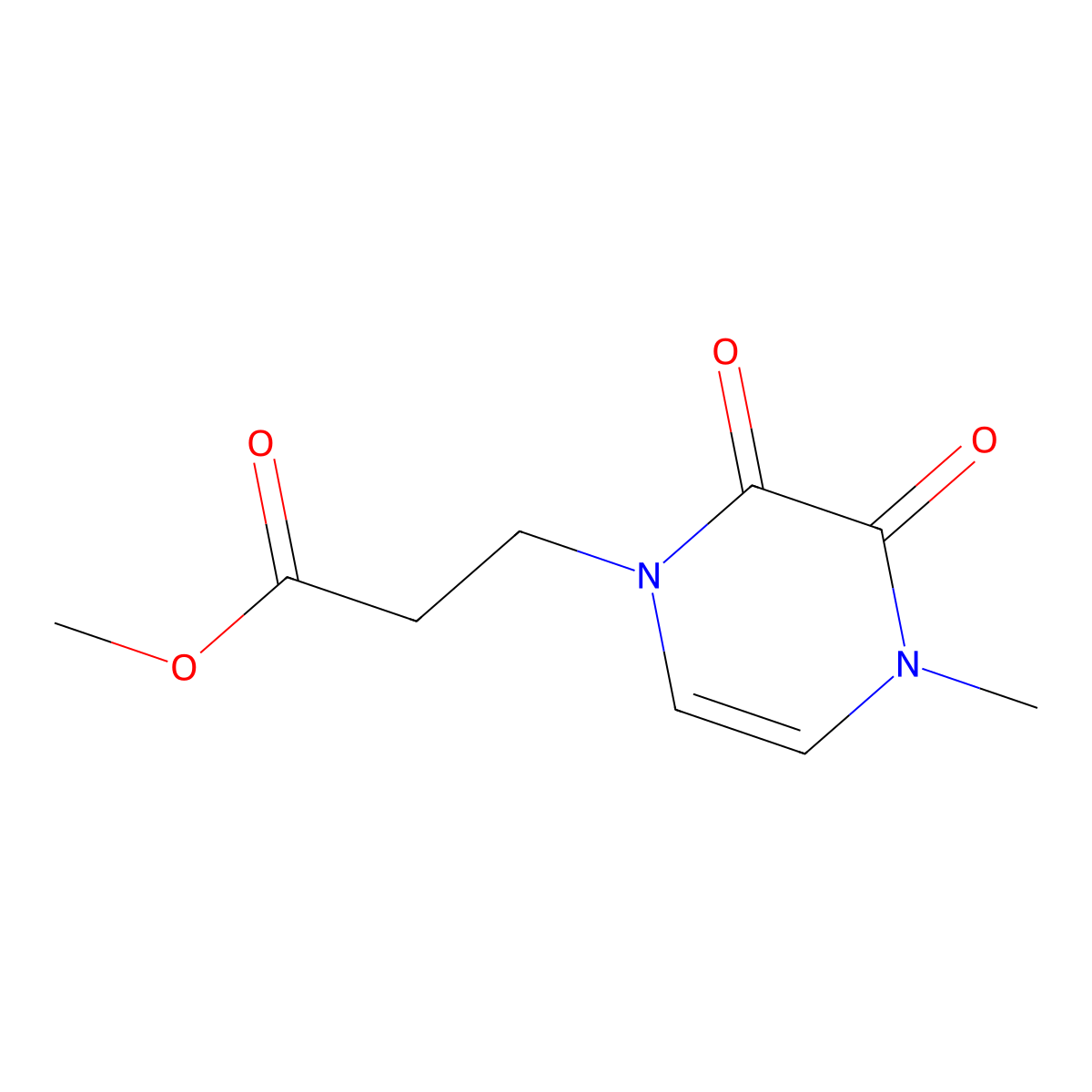 Methyl 3-(4-methyl-2,3-dioxo-1,2,3,4-tetrahydropyrazin-1-yl)propanoate molecular structure, CAS 1341525-16-3