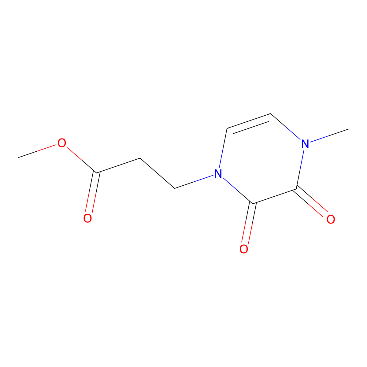Methyl 3-(4-methyl-2,3-dioxo-1,2,3,4-tetrahydropyrazin-1-yl)propanoate molecular structure, CAS 1341525-16-3