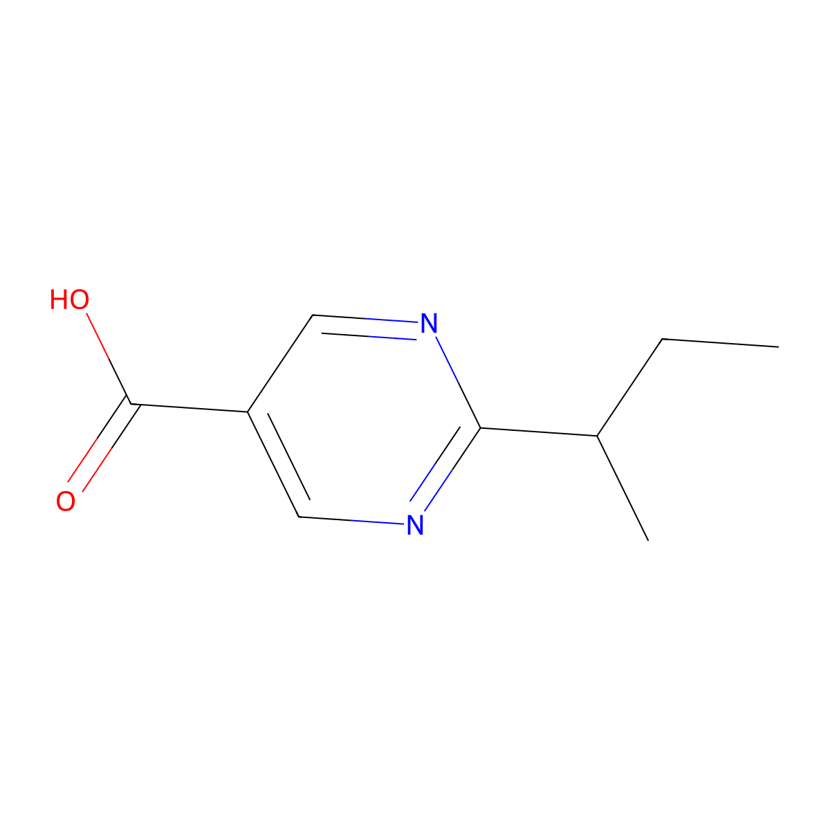2-(Butan-2-yl)pyrimidine-5-carboxylic acid molecular structure, CAS 1341526-42-8