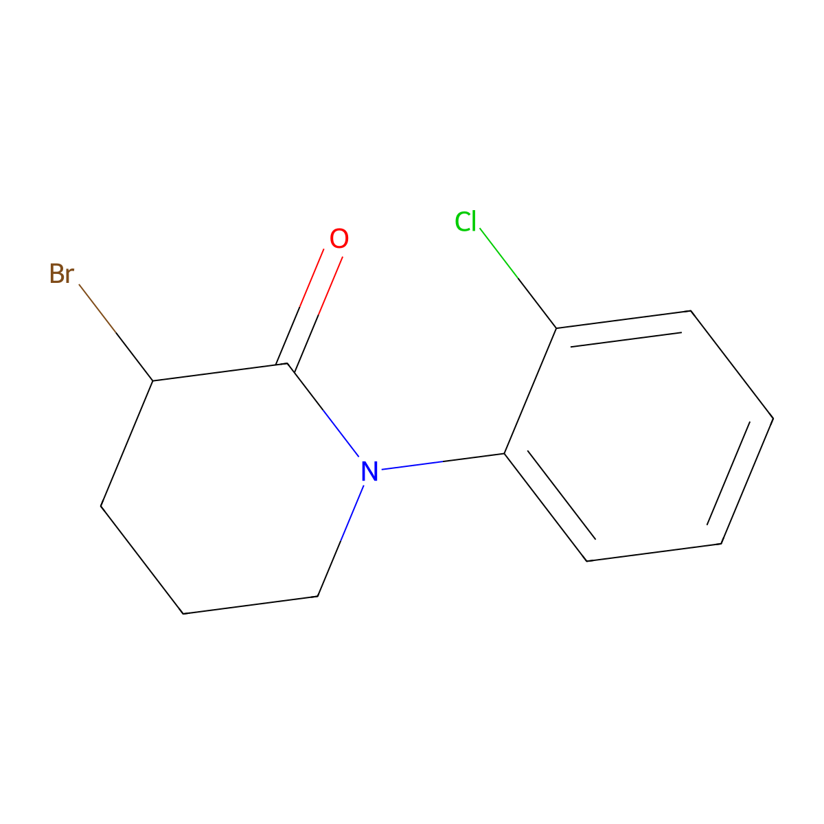 3-Bromo-1-(2-chlorophenyl)piperidin-2-one molecular structure, CAS 1341530-92-4