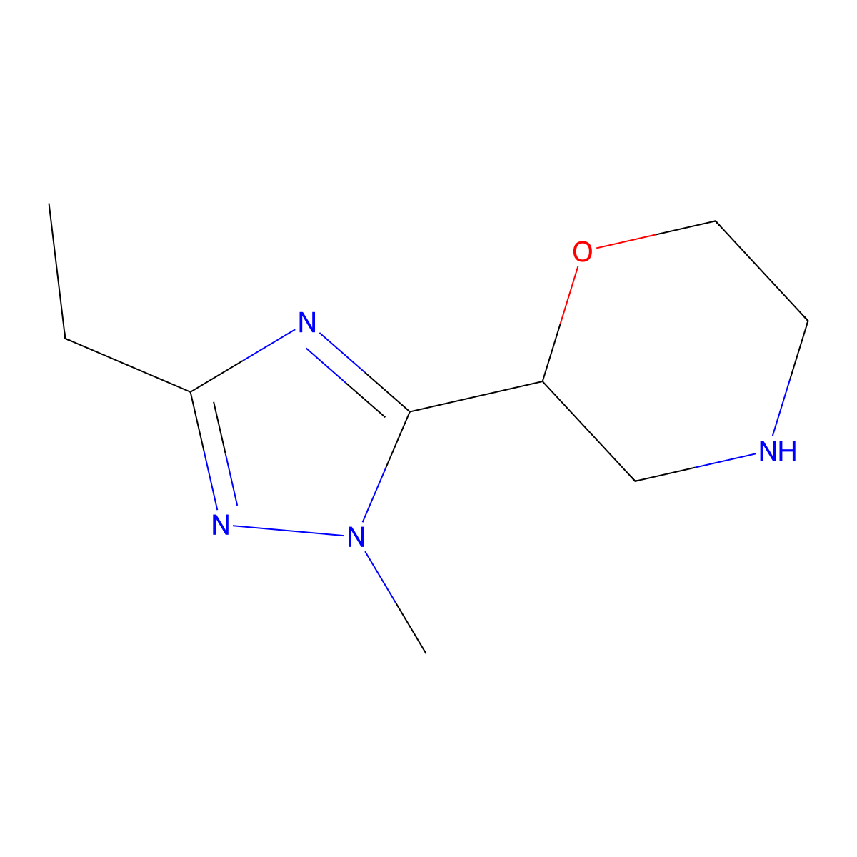 2-(3-Ethyl-1-methyl-1h-1,2,4-triazol-5-yl)morpholine molecular structure, CAS 1341530-94-6