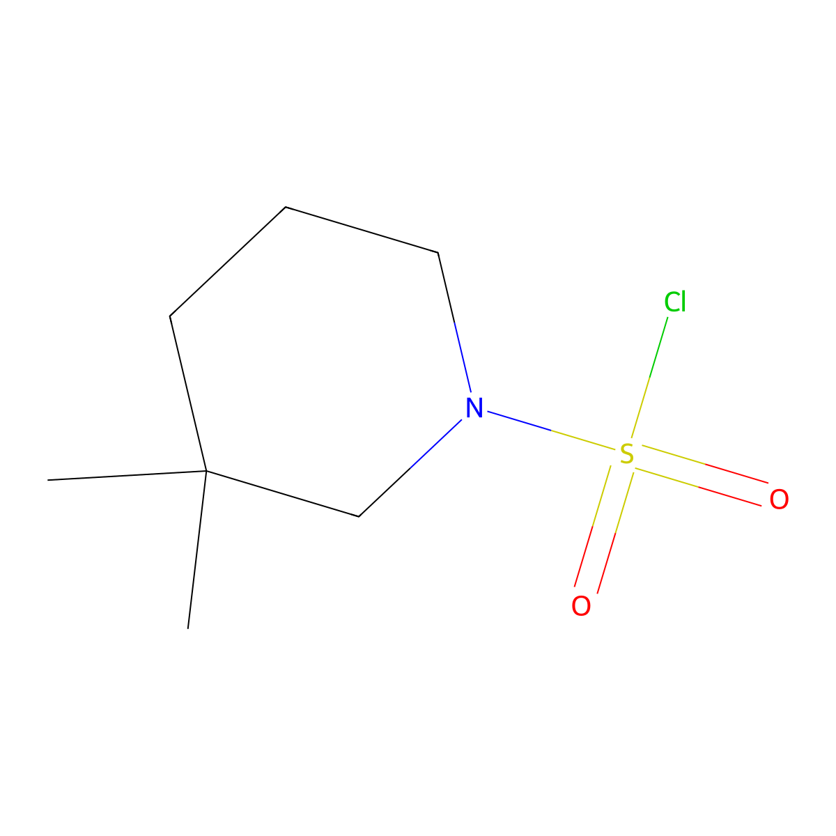 3,3-Dimethylpiperidine-1-sulfonyl chloride molecular structure, CAS 1341531-84-7