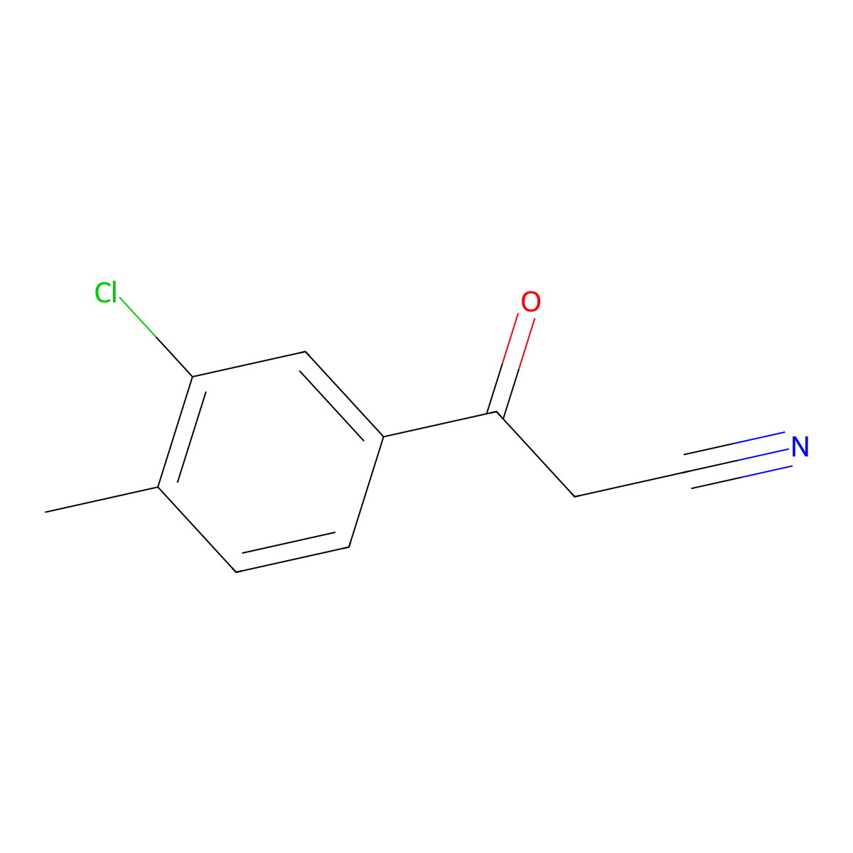 3-(3-Chloro-4-methylphenyl)-3-oxopropanenitrile molecular structure, CAS 1341532-01-1