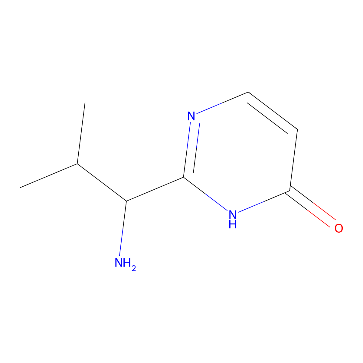 2-(1-Amino-2-methylpropyl)pyrimidin-4-ol molecular structure, CAS 1341532-15-7