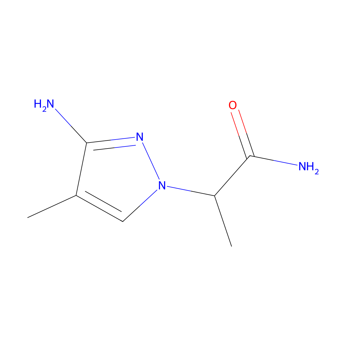 2-(3-Amino-4-methyl-1H-pyrazol-1-YL)propanamide molecular structure, CAS 1341532-31-7
