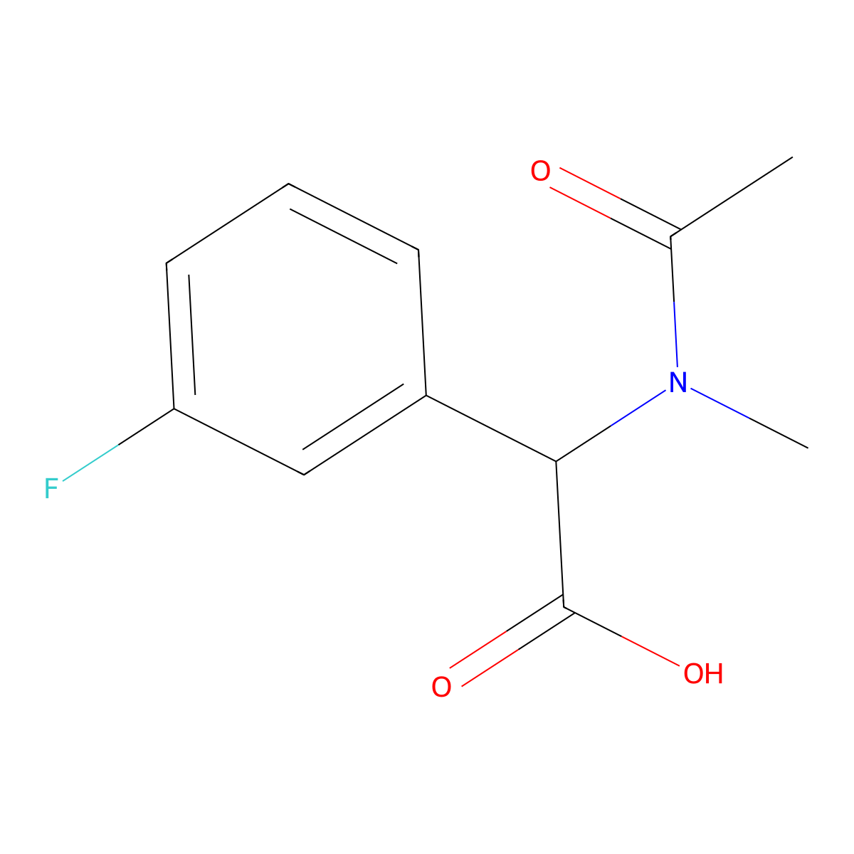 2-(3-fluorophenyl)-2-(N-methylacetamido)acetic acid molecular structure, CAS 1341532-76-0