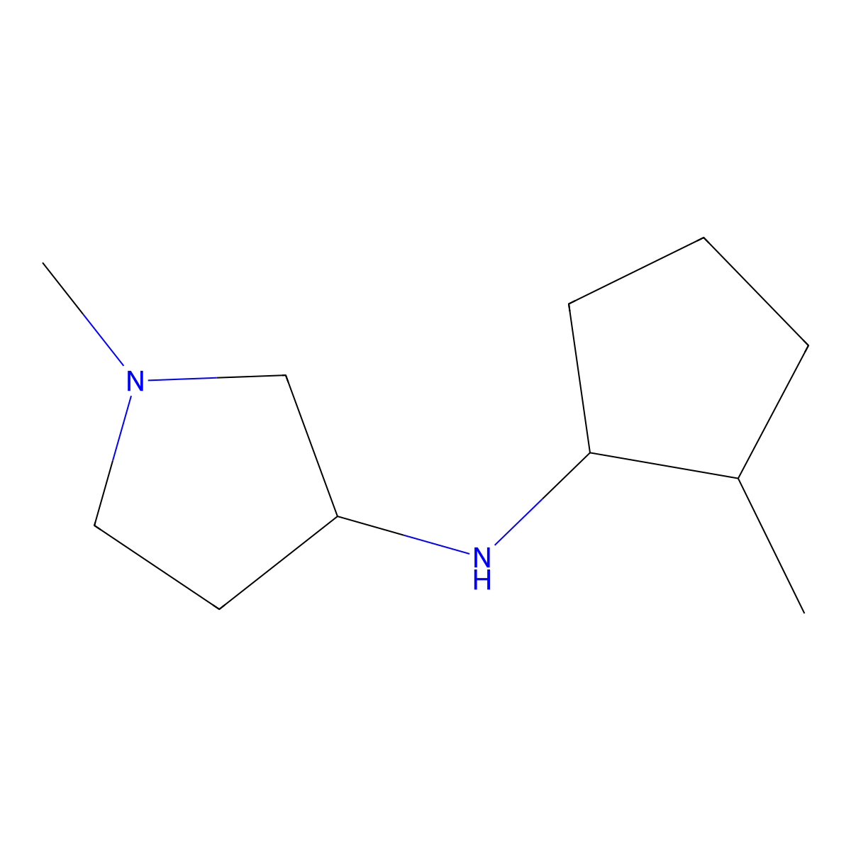 1-methyl-N-(2-methylcyclopentyl)pyrrolidin-3-amine molecular structure, CAS 1341535-00-9