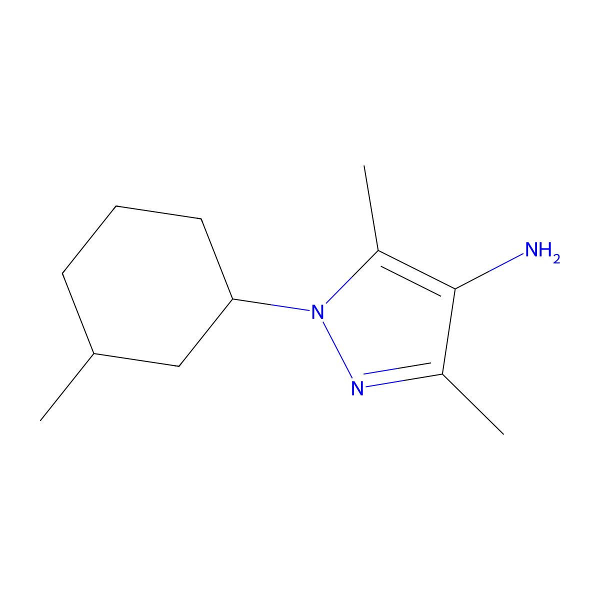 3,5-Dimethyl-1-(3-methylcyclohexyl)-1h-pyrazol-4-amine molecular structure, CAS 1341535-34-9