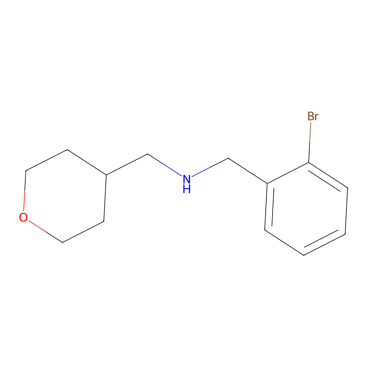 [(2-Bromophenyl)methyl][(oxan-4-yl)methyl]amine molecular structure, CAS 1341535-69-0