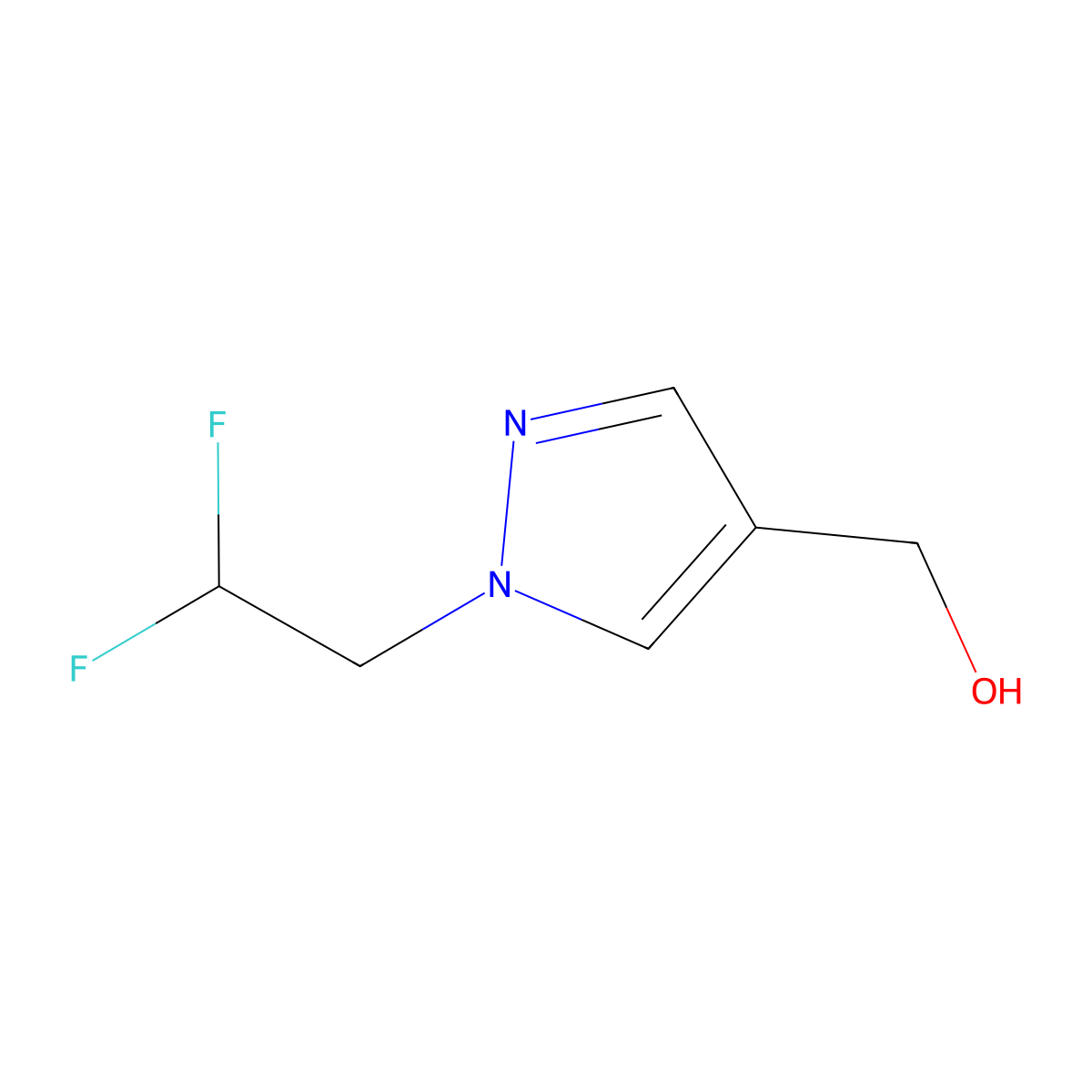 [1-(2,2-difluoroethyl)-1H-pyrazol-4-yl]methanol molecular structure, CAS 1341536-55-7