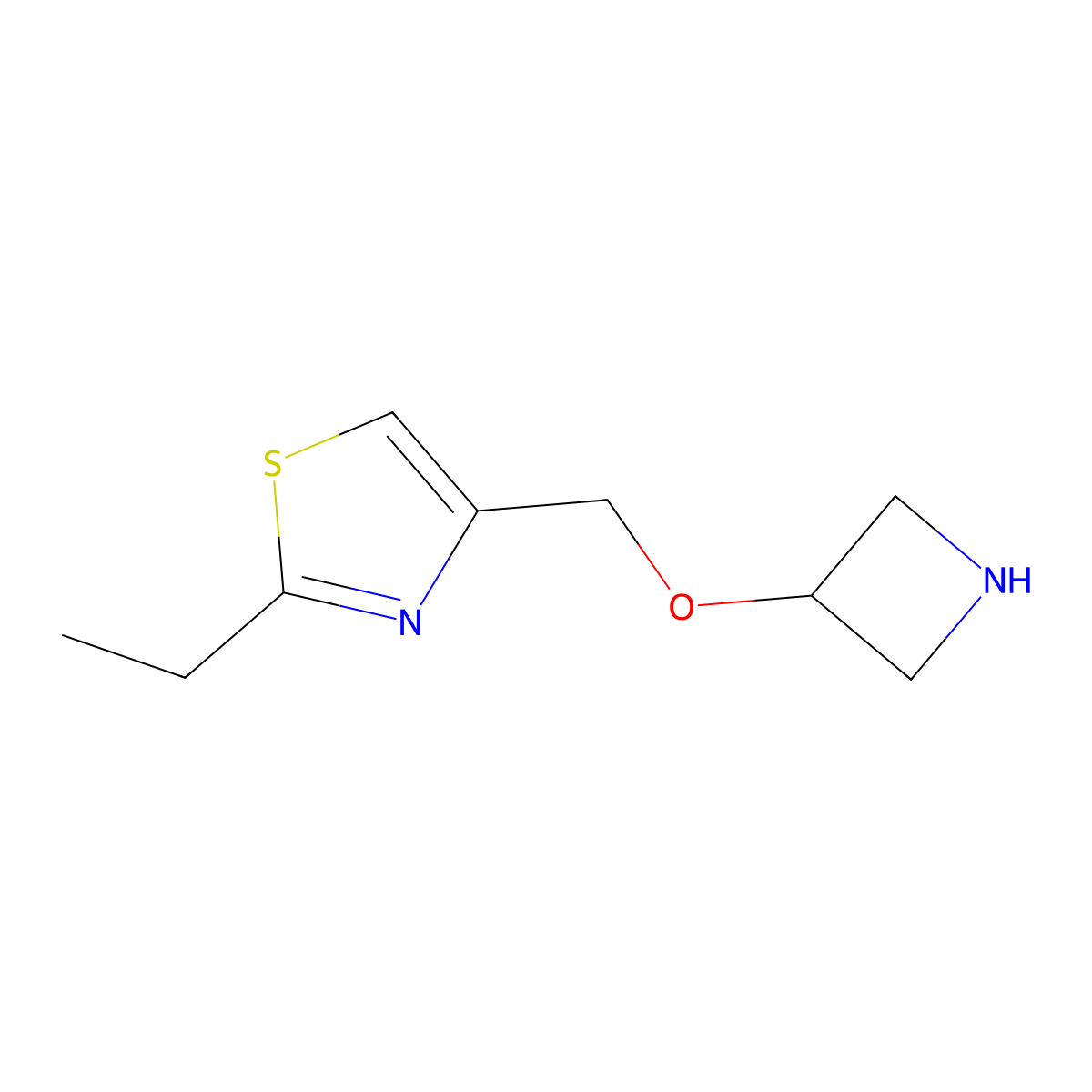 4-((Azetidin-3-yloxy)methyl)-2-ethylthiazole molecular structure, CAS 1341538-53-1