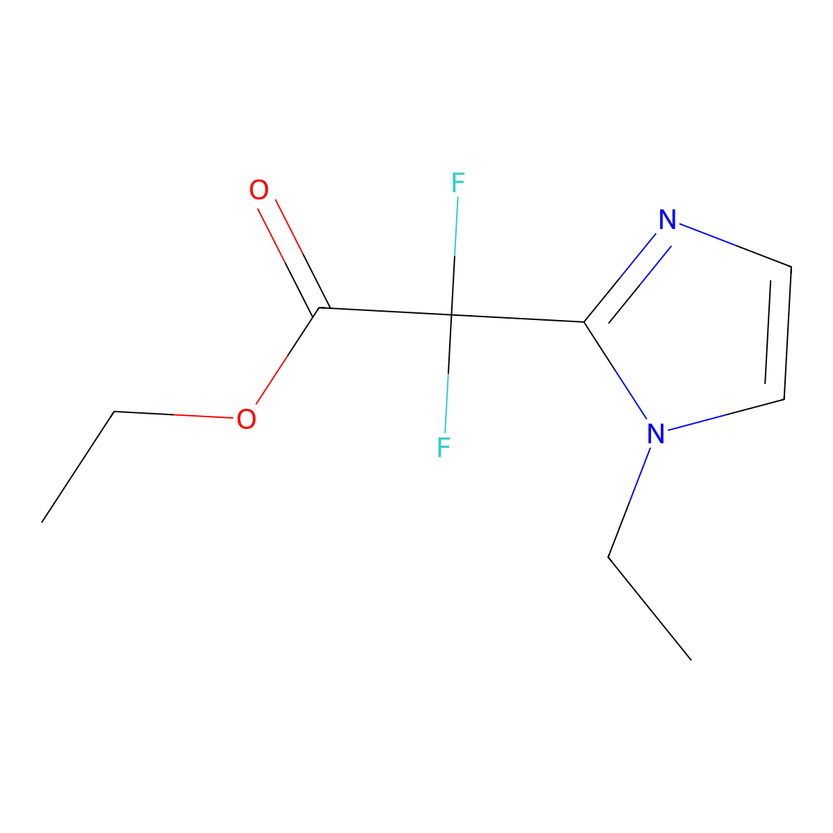 Ethyl 2-(1-ethyl-1h-imidazol-2-yl)-2,2-difluoroacetate molecular structure, CAS 1341539-01-2