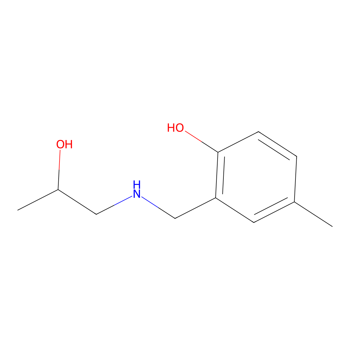 2-{[(2-Hydroxypropyl)amino]methyl}-4-methylphenol molecular structure, CAS 1341539-03-4