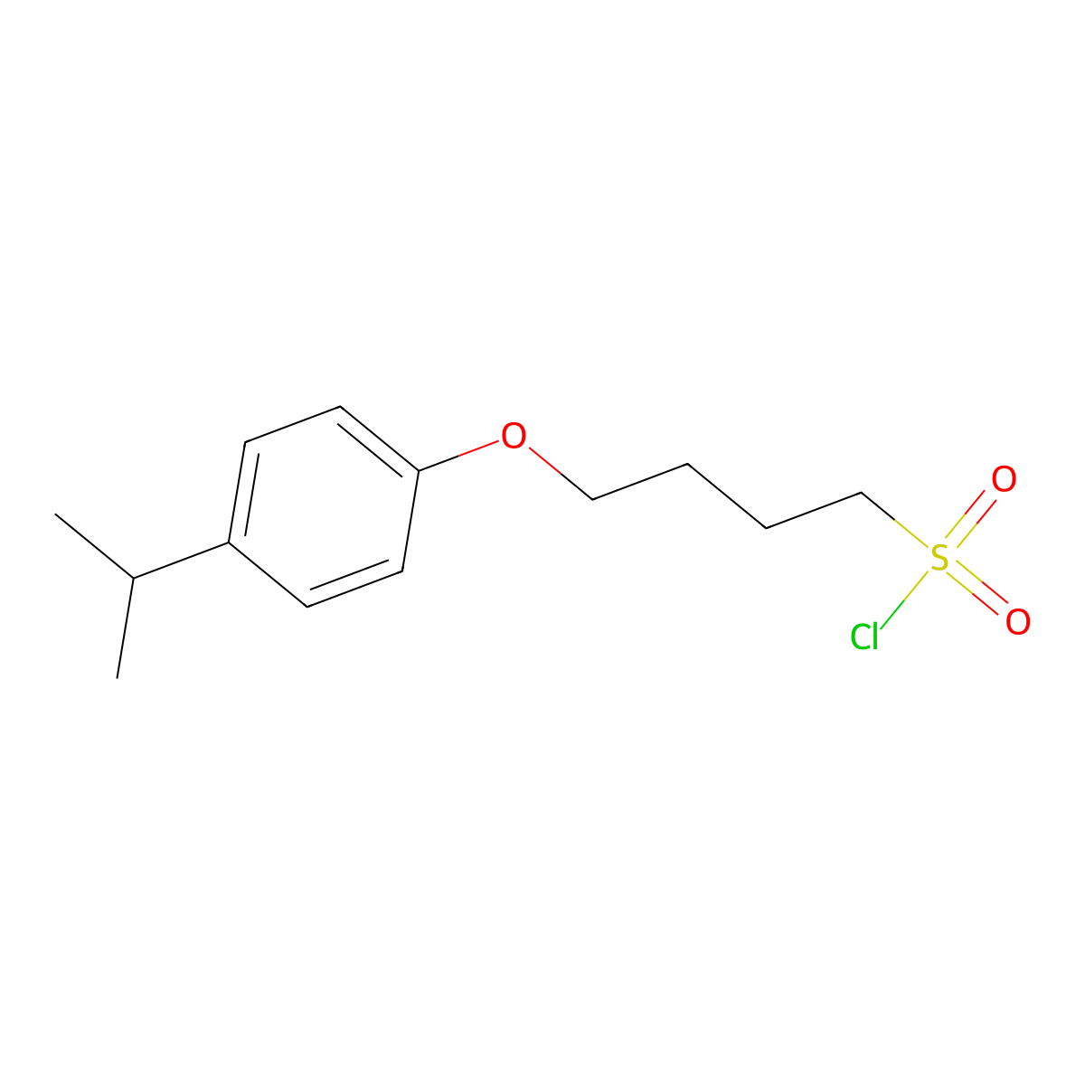 4-[4-(Propan-2-yl)phenoxy]butane-1-sulfonyl chloride molecular structure, CAS 1341540-99-5