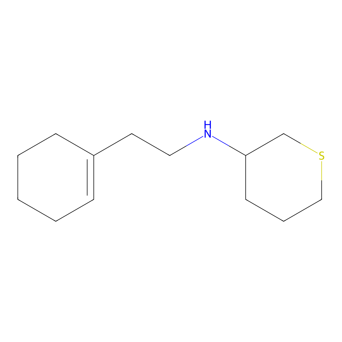 N-[2-(Cyclohex-1-en-1-yl)ethyl]thian-3-amine molecular structure, CAS 1341541-64-7