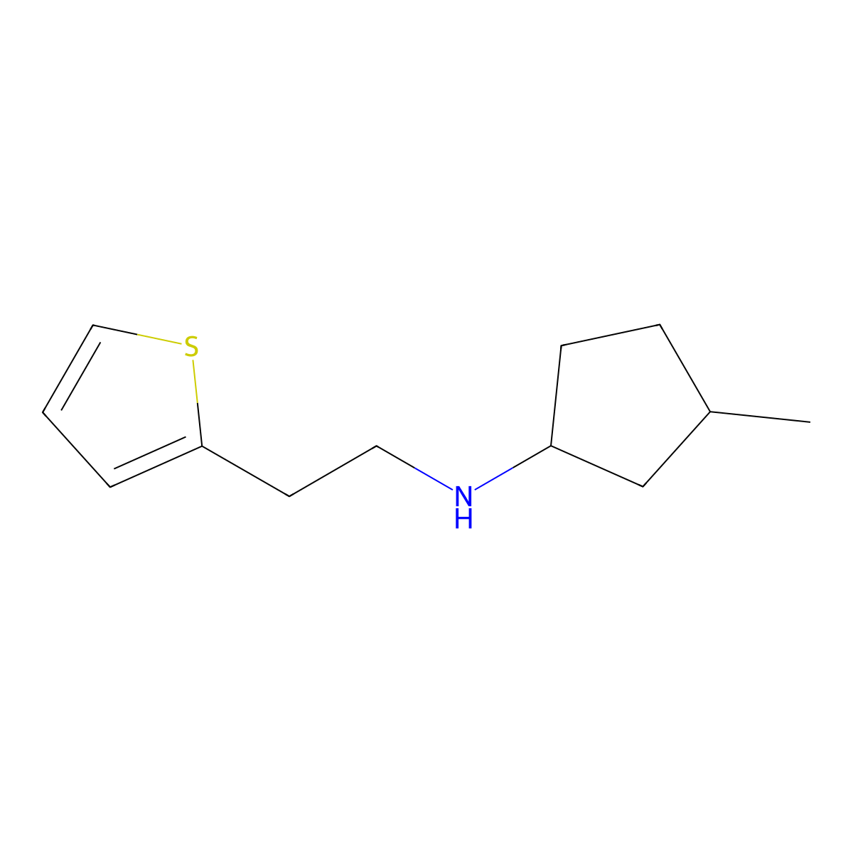 3-Methyl-N-[2-(thiophen-2-yl)ethyl]cyclopentan-1-amine molecular structure, CAS 1341542-93-5