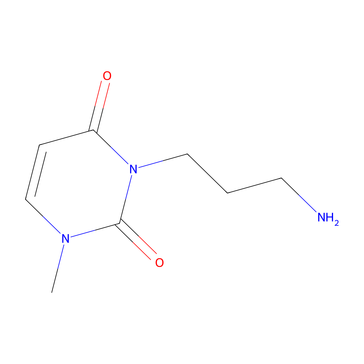 3-(3-Aminopropyl)-1-methyl-1,2,3,4-tetrahydropyrimidine-2,4-dione molecular structure, CAS 1341544-26-0