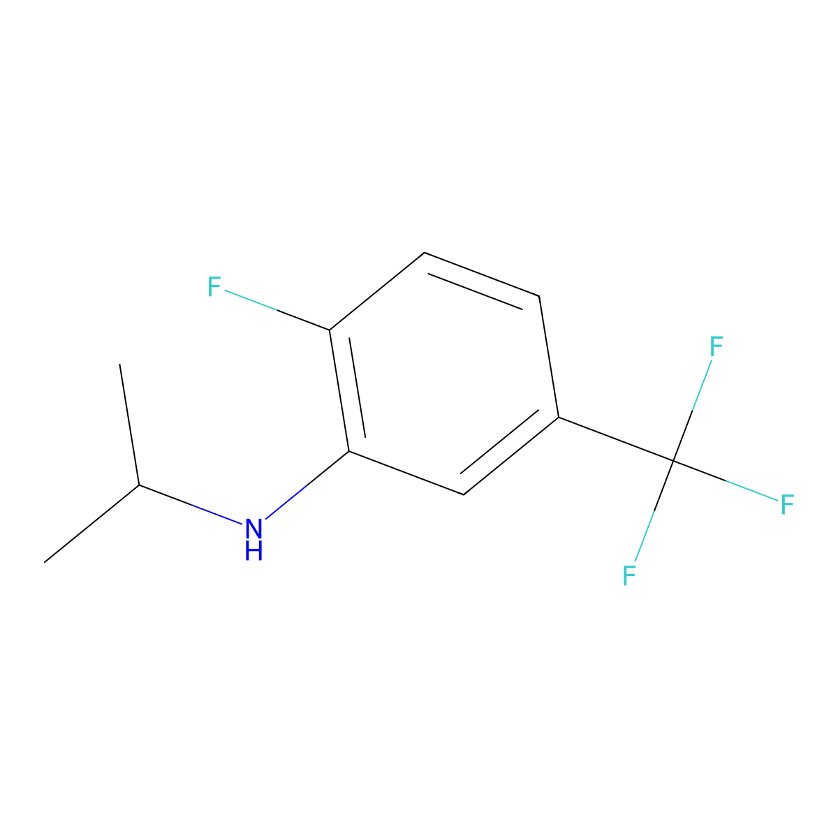 2-Fluoro-N-(propan-2-yl)-5-(trifluoromethyl)aniline molecular structure, CAS 1341544-69-1