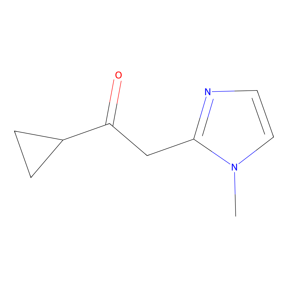 1-Cyclopropyl-2-(1-methyl-1h-imidazol-2-yl)ethan-1-one molecular structure, CAS 1341545-62-7
