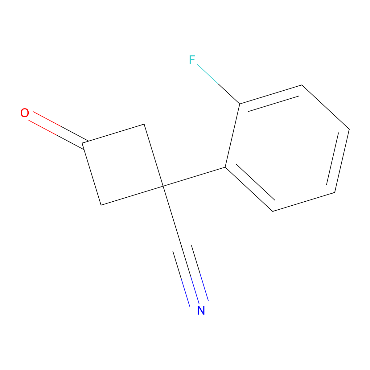 1-(2-Fluorophenyl)-3-oxocyclobutane-1-carbonitrile molecular structure, CAS 1341548-03-5