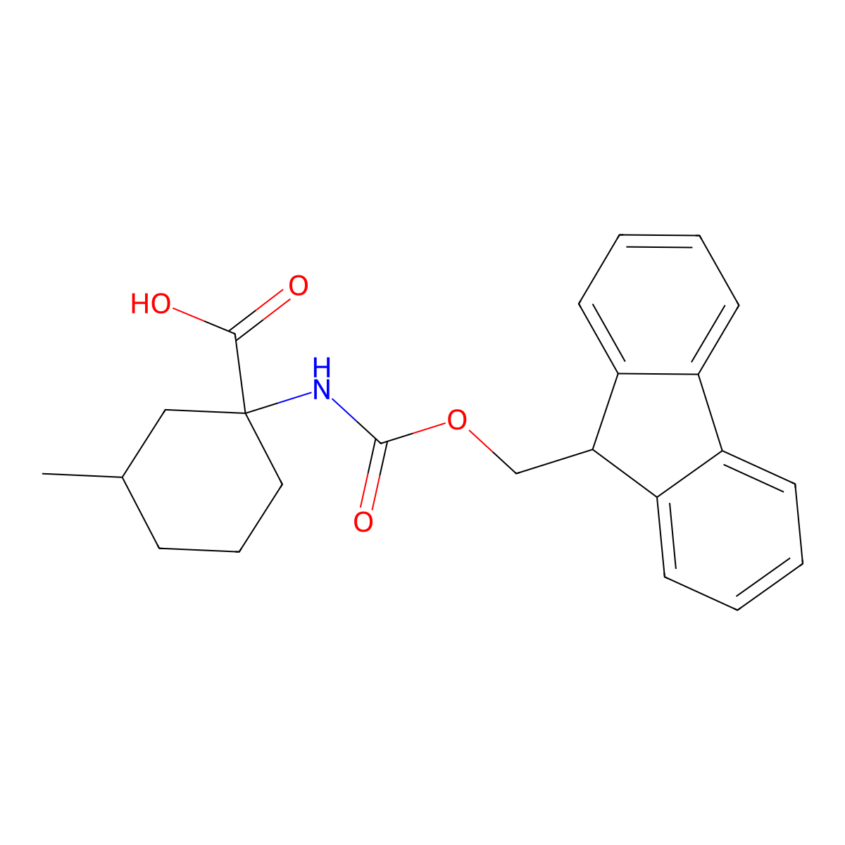 1-({[(9H-fluoren-9-yl)methoxy]carbonyl}amino)-3-methylcyclohexane-1-carboxylic acid molecular structure, CAS 1341548-86-4