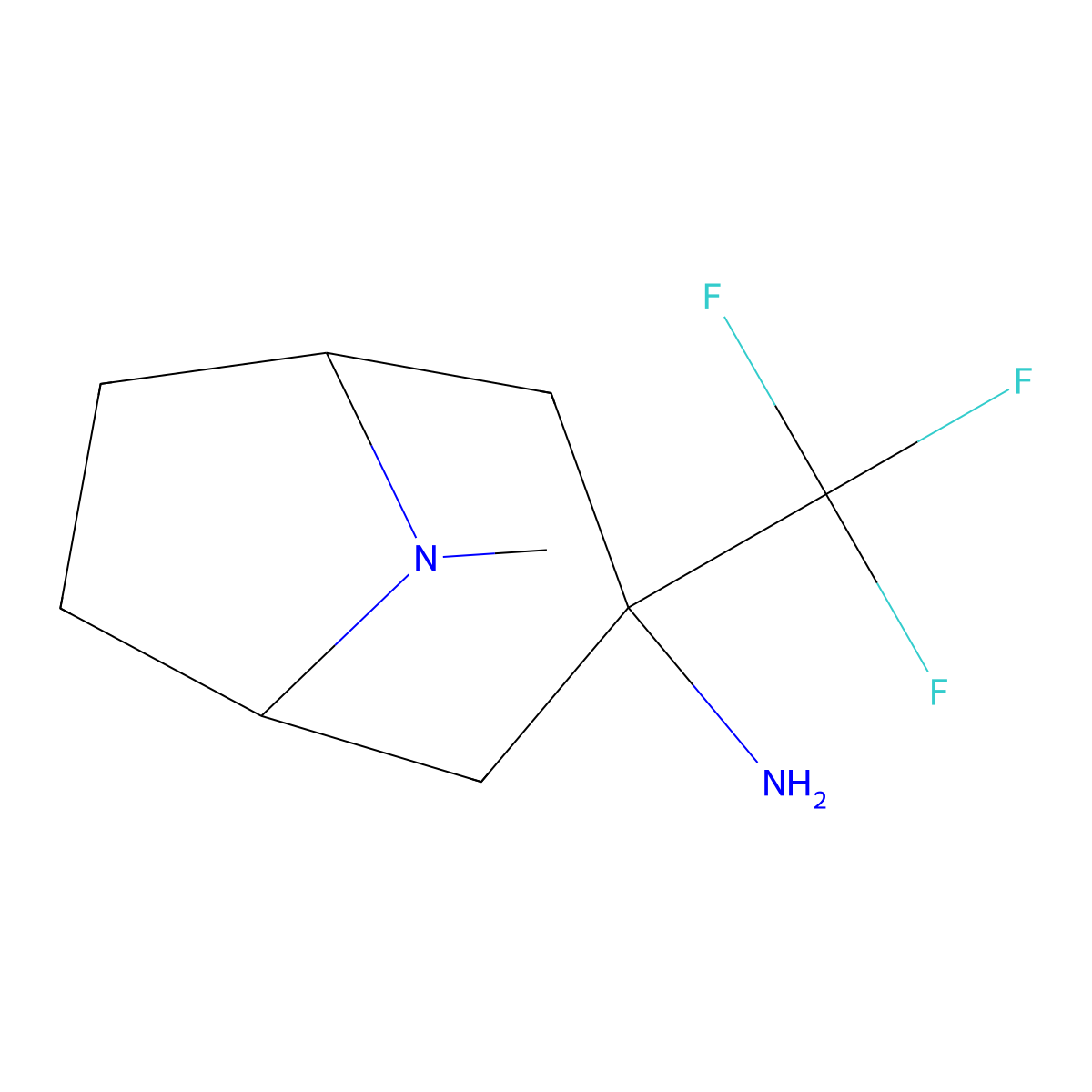 8-Methyl-3-(trifluoromethyl)-8-azabicyclo[3.2.1]octan-3-amine molecular structure, CAS 1341551-33-4