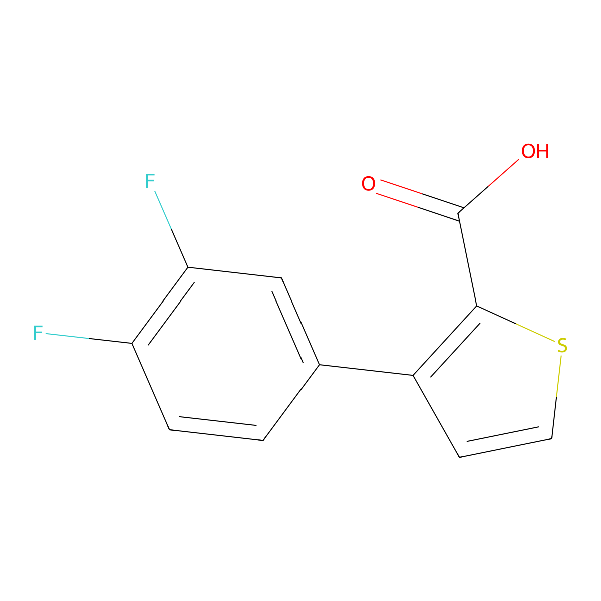 3-(3,4-Difluorophenyl)thiophene-2-carboxylic acid molecular structure, CAS 1341551-51-6
