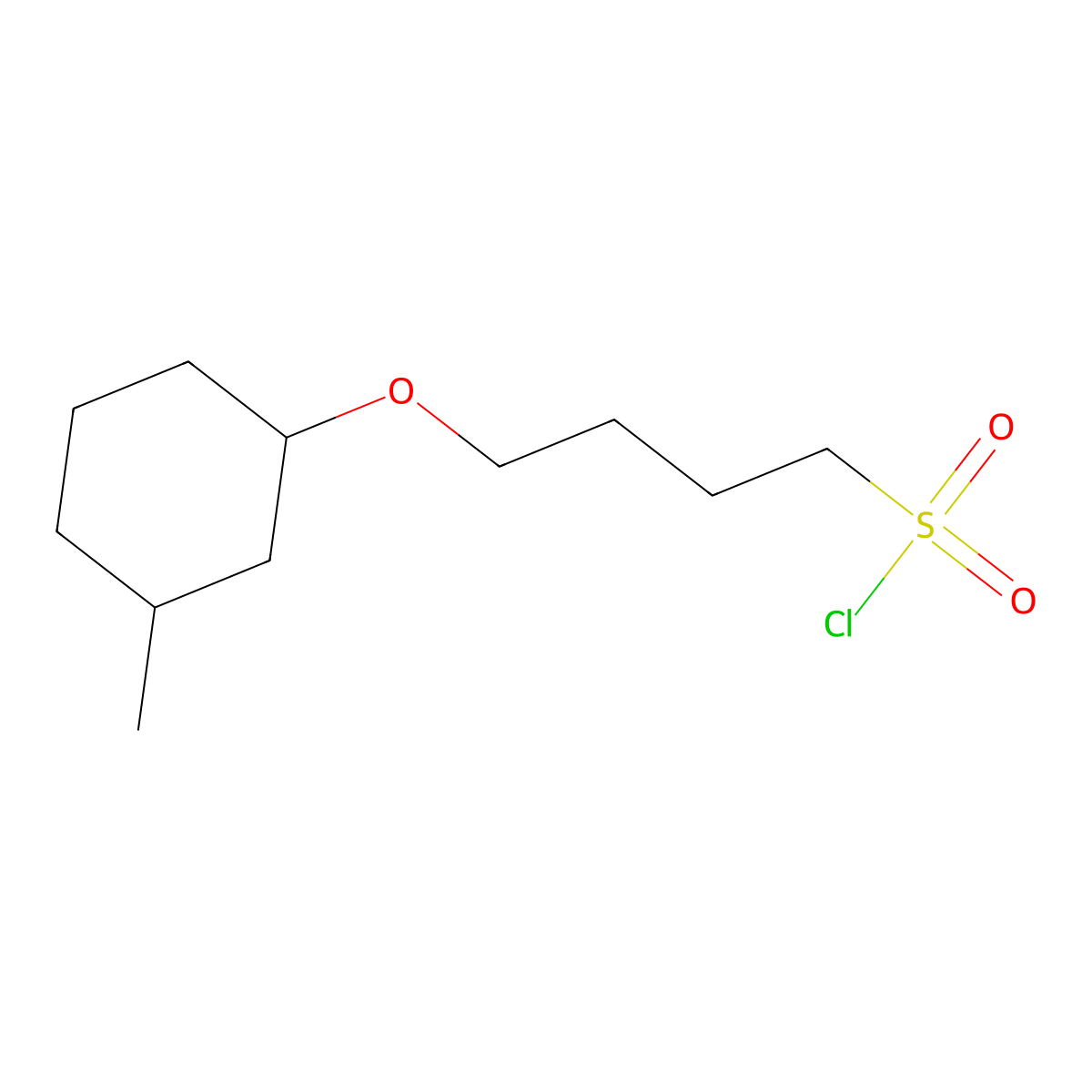 4-((3-Methylcyclohexyl)oxy)butane-1-sulfonyl chloride molecular structure, CAS 1341553-67-0
