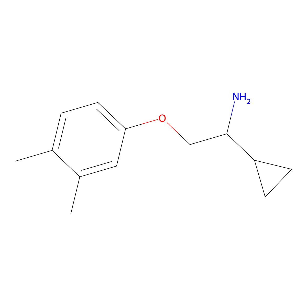 [1-Cyclopropyl-2-(3,4-dimethylphenoxy)ethyl]amine molecular structure, CAS 1341558-33-5