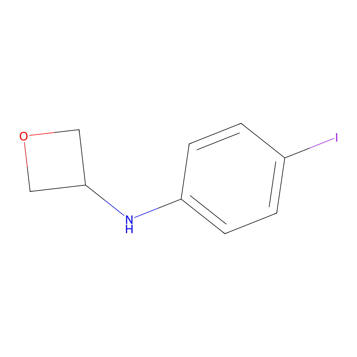 N-(4-iodophenyl)oxetan-3-amine molecular structure, CAS 1341559-20-3