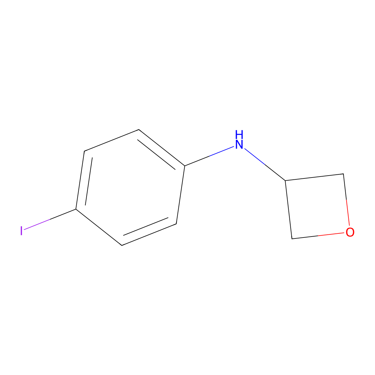 N-(4-iodophenyl)oxetan-3-amine molecular structure, CAS 1341559-20-3